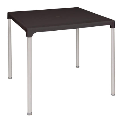 Square Hospitality Table with Aluminum Legs | Bolero | 75cm | Black