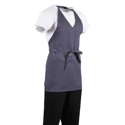 V-Neck Bib Apron with Pocket Grey | Whites 2