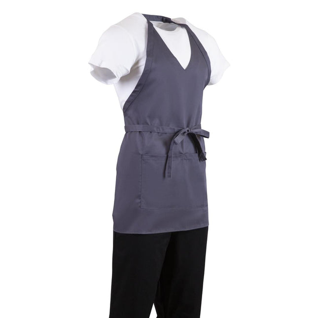 V-Neck Bib Apron with Pocket Grey | Whites 2