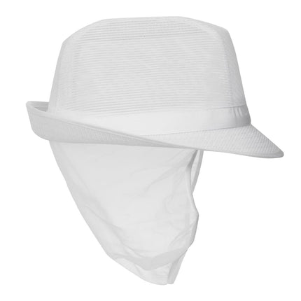 Trilby Hat with Hair Net White M | Lightweight Polyester 6