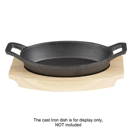 Hevea Wood Base for Oval Cast Iron Serving Dish 210x120mm | Olympia 6