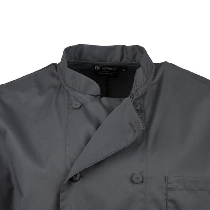 Unisex Chef Jacket Grey | Chef Works | S | Polyester/Cotton 9