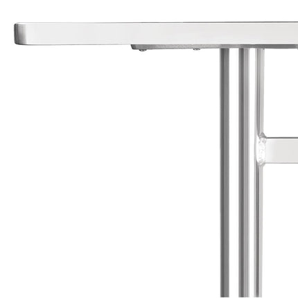 Rectangular Stainless Steel Table with Double Legs 120cm | Bolero 2