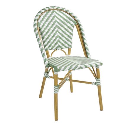 Parisian Style Light Green Rattan Side Chairs | Bolero | Set of 2