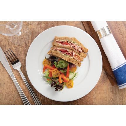 Dinner Plates with Wide Rim 23cm | Olympia Whiteware | Set of 12 7