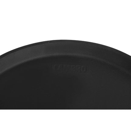 Round Black Anti-Slip Fiberglass Serving Tray 35.5cm | Cambro Camtread 3
