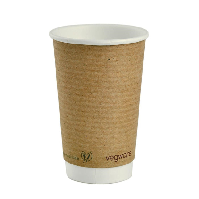 Compostable Double-Walled Coffee Cups 455ml | Vegware 2