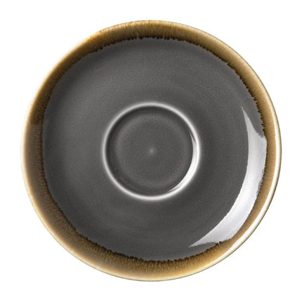 Kiln Grey Cappuccino Saucers 14 cm | Olympia | 6 Pieces