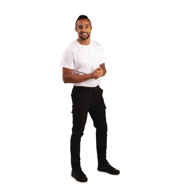 Slim Fit Stretch Cargo Pants Black Size 32