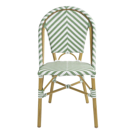 Parisian Style Light Green Rattan Side Chairs | Bolero | Set of 2 2