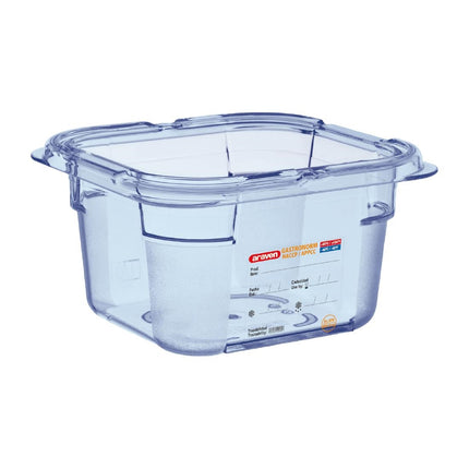 ABS Blue GN 1/6 Food Container 10cm Deep | Araven