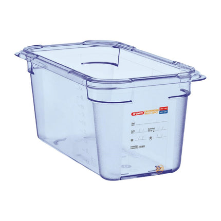 ABS Blue GN 1/4 Food Container 15cm Deep | Araven