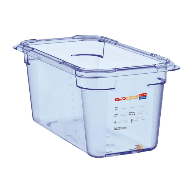 ABS Blue GN 1/4 Food Container 15cm Deep | Araven