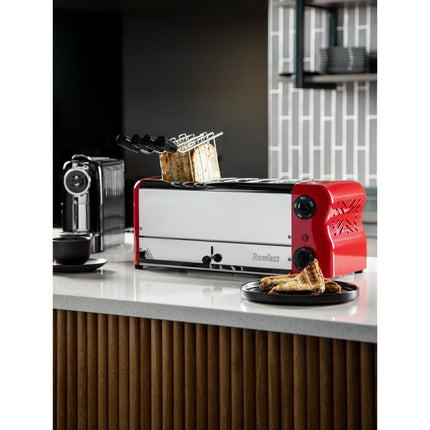 6-Slot Red Toaster with Timer | Rowlett Esprit | Includes 2 Spare Elements & 2 Toast Holders 7