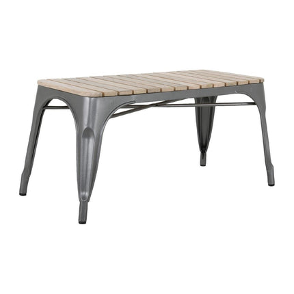 Bolero Bistro Bench with Mango Wood Slats and Dark Grey Legs | 850mm | Set of 2