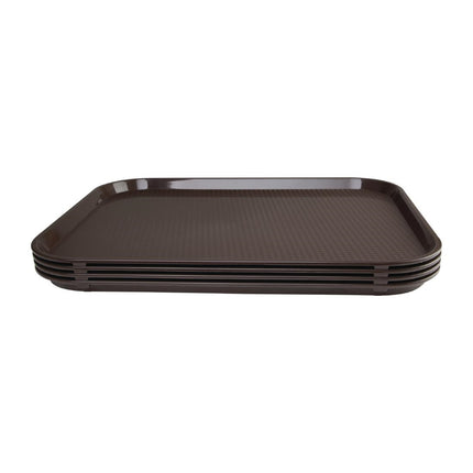 Polypropylene Serving Tray with Anti-Slip Texture | Olympia Kristallon | 45 x 35 cm | Brown 3