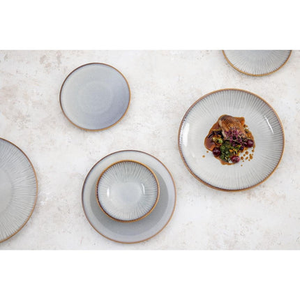Grey Plain Coupe Plates 230mm | Olympia Drift | Porcelain 10
