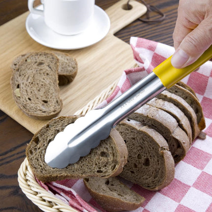 30cm Yellow Color-Coded Stainless Steel Serving Tongs | Hygiplas 4