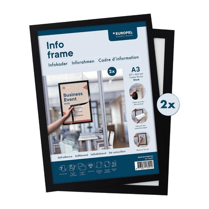 Self-Adhesive Info Frame Set 2 Pieces A3 Black | Europel 9