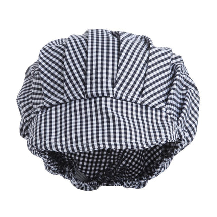 Poly-Cotton Chef Hat with Visor Blue-White Checkered | Whites 5