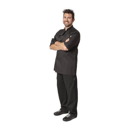 Montreal Cool Vent Black Short Sleeve Chef Jacket | Chef Works | Size M 8