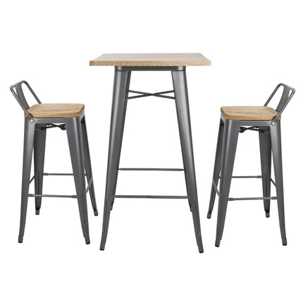 Bistro Bar Table with Grey Wooden Top | Bolero 6