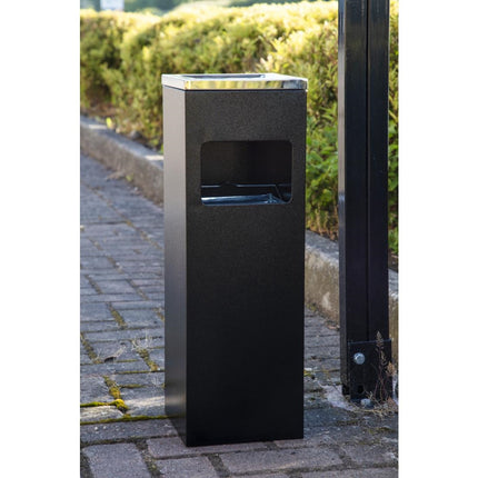 Square Waste Bin with Ashtray 60cm x 20cm x 20cm | Bolero 6