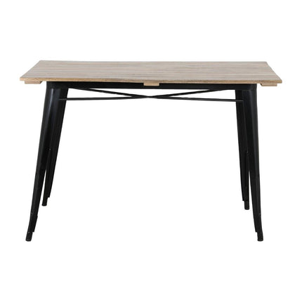 Bolero Bistro Dining Table with Mango Wood Slatted Top and Black Legs 1200mm 5