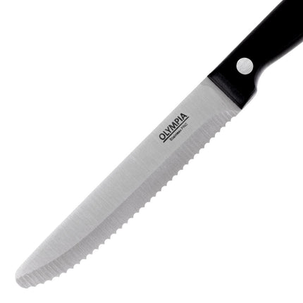 Steak Knives with Rounded Tip Black Handle 21.5cm | Olympia | Set of 12 4
