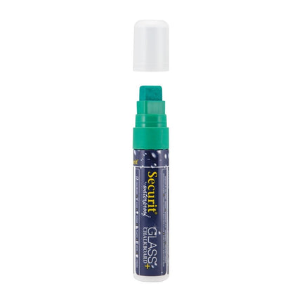 Securit Waterproof Chalk Marker for Glass and Chalkboards | Green, 7-15mm Tip 2
