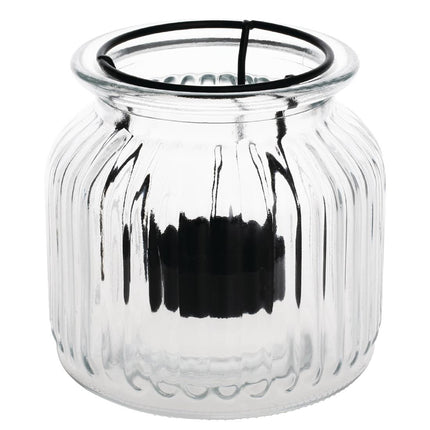 Ribbed Glass Tealight Holders with Lantern Style | Olympia | Set of 6