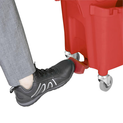30L Mop Bucket with Foot Pedal Release Red | Jantex Kentucky 3