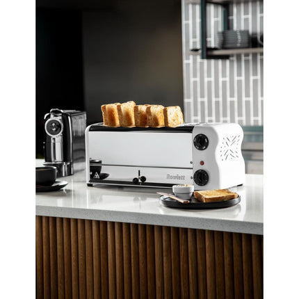6-Slot White Toaster with Timer | Rowlett Esprit | Includes 2 Spare Elements & 2 Toast Holders 4
