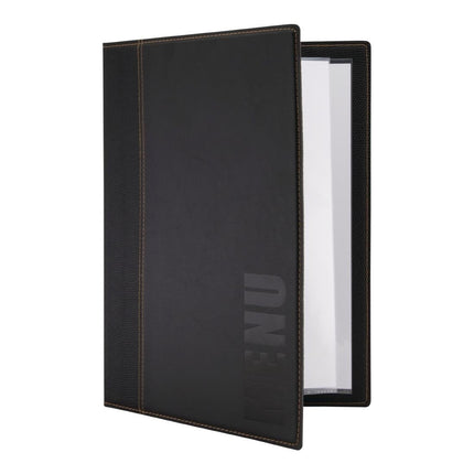 Synthetic Leather Menu Holder A4 Black | Securit Trendy 3