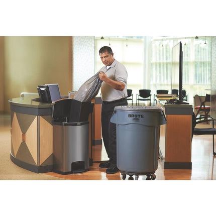 Front Step Pedal Bin 50L | Rubbermaid Slim Jim | Stainless Steel 9