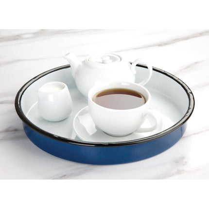 Round Enamel Steel Serving Tray 32cm | Olympia 3