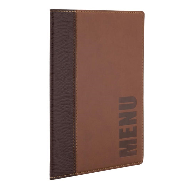 Synthetic Leather Menu Holder A5 Brown | Securit Trendy 2