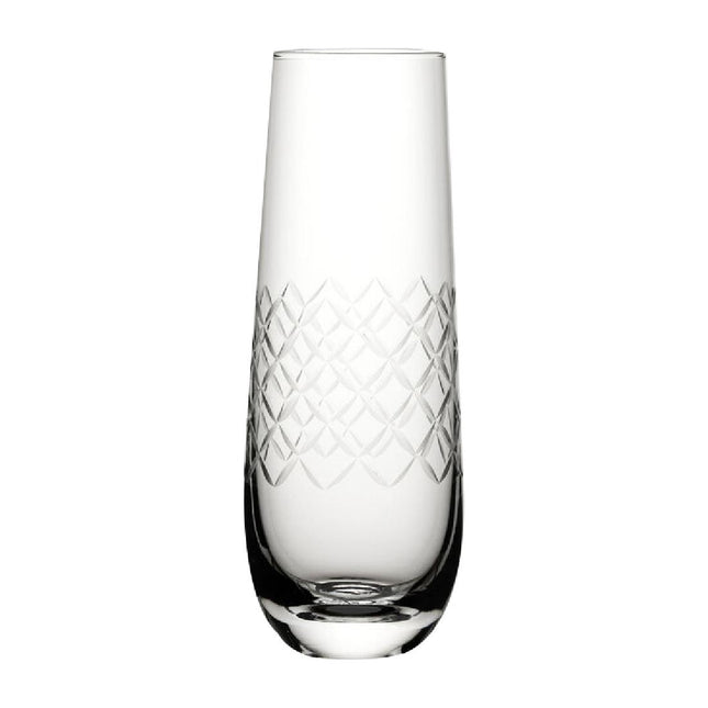 Champagne Glasses Diamond Cut 300ml | Utopia Raffles | Set of 6