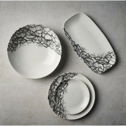 Evolve Coupe Plate 26cm Quartz Black Kintsugi Accents | Churchill 4