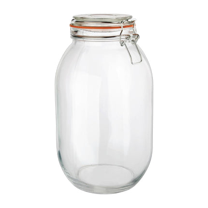 Airtight Preserving Jar with Rubber Seal and Clip | Vogue | 2L Capacity