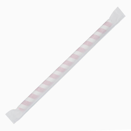 Compostable Paper Smoothie Straws 210mm Red-White | Fiesta Compostable