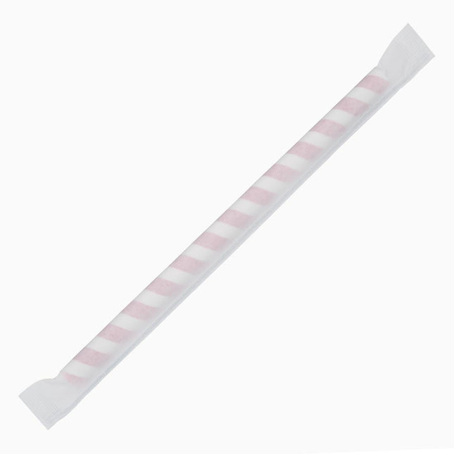 Compostable Paper Smoothie Straws 210mm Red-White | Fiesta Compostable