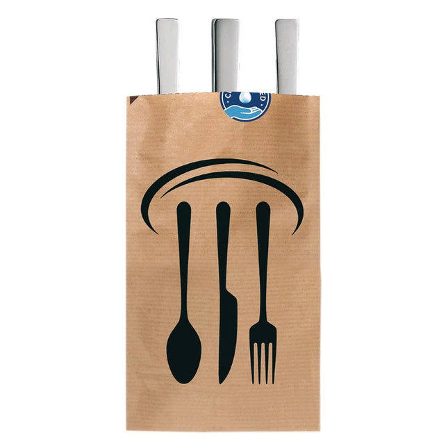 Recyclable Kraft Paper Sealable Cutlery Bags 2