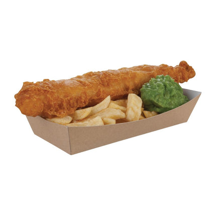 Large Compostable Kraft Food Trays 22cm | Colpac 5