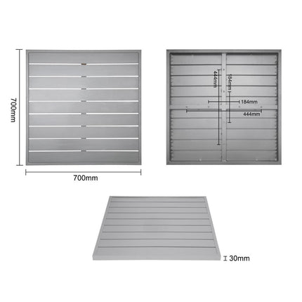 Square Aluminium Tabletop Light Grey 700mm | Bolero 5
