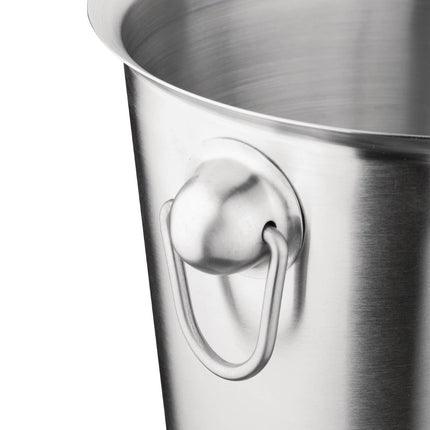 Brushed Stainless Steel Wine and Champagne Cooler 19cm | Olympia 3