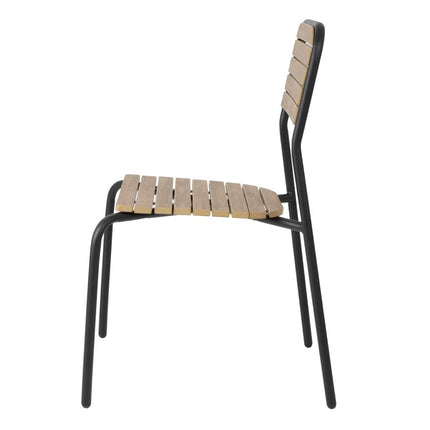 Stackable Garden Chairs with Wood Effect | Bolero Santorini Series | Set of 4 2