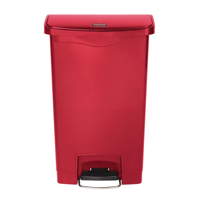 Front Step Pedal Bin 50L Red | Rubbermaid Slim Jim