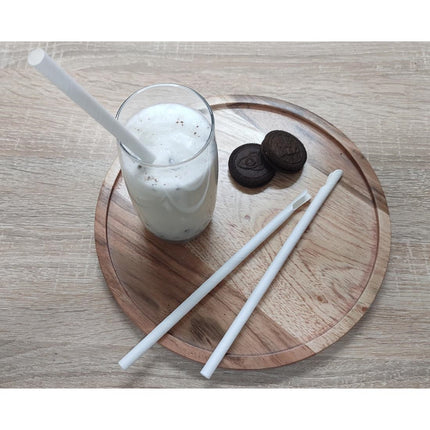 Compostable Paper Spoon Straws 8mm x 210mm | Fiesta White 4