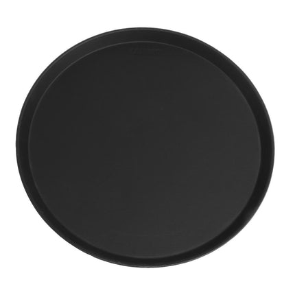 Round Black Anti-Slip Fiberglass Serving Tray 40.5cm | Cambro Camtread